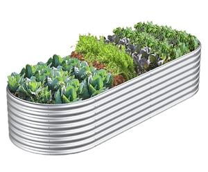 Promotion OEM boîte de jardinière modulaire galvanisé Kits de lit de jardin haut pour la maison Pot de jardinière <span class=keywords><strong>paresseux</strong></span> surélevé pour fleurs végétales ovale - Product Image 6
