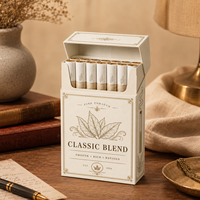 Boîte à cigares en papier avec couvercle rabattable, finition mate personnalisée, avec illustration personnalisée pour les cadeaux de cigares