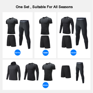 Vêtements de sport pour hommes en gros, ensembles de fitness à séchage rapide, ensembles de compression pour la gym, survêtements de course et d'entraînement athlétiques personnalisés pour hommes - Product Image 6