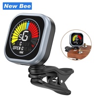 Professional Musical Instrument Gray Color Color LCD Display Rechargeable Clip-On Tuner for Guitar, Bass, Ukulele, Violin