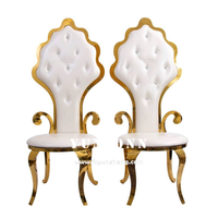 Chaise élégante en nacre, très vendue, en acier inoxydable doré de luxe, pour mariages et événements hôteliers