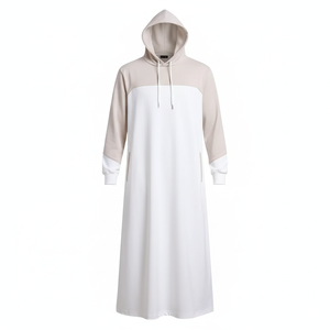 Robe arabe pour <span class=keywords><strong>homme</strong></span> Sweat-shirt à capuche musulman avec fermeture éclair Sweat-shirt long Robe musulman décontracté Vêtements islamiques pour le sport Layyin - Product Image 2