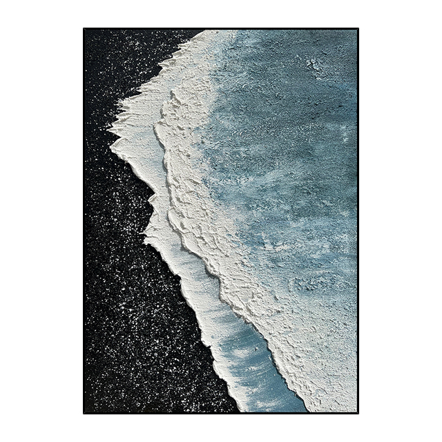 Elegant Art Deco Hand-Drawn Oil Painting Canvas Black White Texture for Living Room Wall Decoration Entrance Hall Background