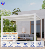 Moderne Umweltfreundliche Aluminium-Pergola mit Lamellendach und Sichtschutz für Hinterhof, Poolbereich und Outdoor-Sitzgelegenheiten