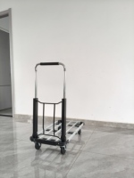 Chariot pliable léger à cadre en aluminium extensible, roues antidérapantes, pour la maison, le supermarché et la logistique