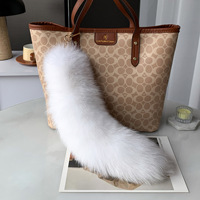 Porte-clés en fourrure de renard véritable, fait main, doux, coloré, mignon et tendance