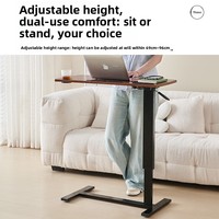 Bureau moderne et tendance en bois, réglable en hauteur pneumatiquement, avec interface USB, design carré pliable et mobile pour chambre et bureau