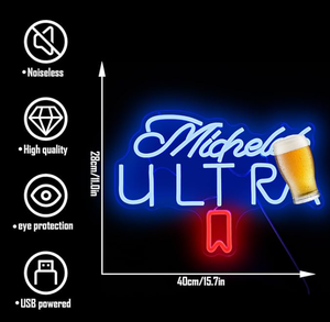 Ensemble de 6 verres à bière <span class=keywords><strong>Pilsner</strong></span> en cristal transparent de 16 oz avec enseigne au néon LED pour la publicité dans les bars et pubs à domicile avec contrôle par application Bluetooth - Product Image 5