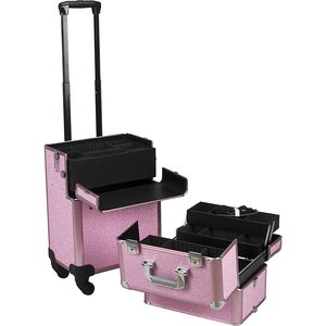 Estuche 4 en 1 con estructura de aluminio para maquillaje, carrito con 4 ruedas y 2 llaves - Product Image 4