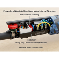 Meuleuse d'angle sans balais 125 mm 1250 W AC220v~240v avec moteur à aimant permanent, vitesse variable professionnelle, meuleuse à découper le métal M14
