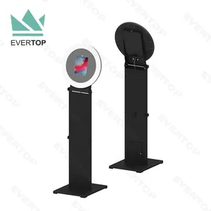 Photo Booth PBF03 9.7 10.5 12.9 Inch For IPad Air Pro Photo Floor Stand Photo Booth Selfie Shot Photo Kiosk With LED Ringlight