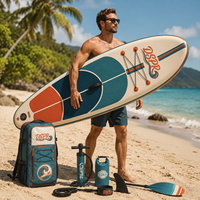 Planche de paddle gonflable portable haute stabilité personnalisée en PVC avec 3 ailerons pour sports côtiers