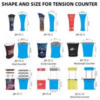 Comptoir promotionnel pliable personnalisé avec cadre en aluminium par sublimation et design pop-up en tissu tendu