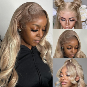 <span class=keywords><strong>Parrucca</strong></span> <span class=keywords><strong>Biondo</strong></span> Cenerino Tè al Latte Vergine con Densità 200%, 13x4 HD Trasparente Invisibile Frontale, Balayage <span class=keywords><strong>Platino</strong></span>, Effetto Ondulato Migliorato per un Look più Voluminoso - Product Image 3