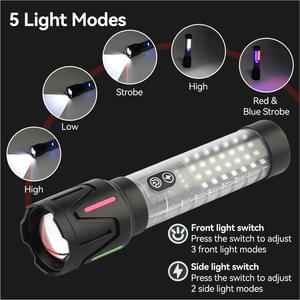 Linterna LED Multifuncional Recargable de 1800 mAh con Carga Tipo C y Función de Zoom para Uso en Exteriores - Product Image 3