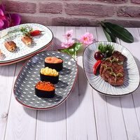 Assiettes à dîner familiales Assiette en céramique émaillée japonaise Assiette à poisson pour restaurant