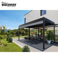 Outdoor-Aluminium-Gartenpergola Wasserdichtes Motorisiertes Lamellendach Bioklimatische Gartenlaube Moderner Pavillon