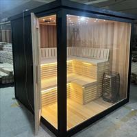 Sauna électrique efficace pour intérieur, sec/humide, avec structure en bois massif, pour salle de bain familiale, chambre d'amis, bureau, balcon, véranda