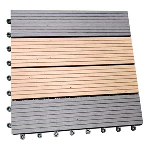 Dalles de terrasse emboîtables WPC carrées, imperméables, à grain de bois composite, pour <span class=keywords><strong>extérieur</strong></span> - Product Image 2