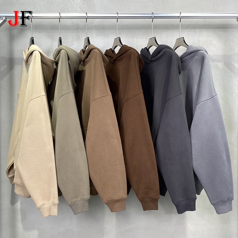 2024 Winter New 350 GSM Men's Oversized Thick Fleece 100% Cotton Heavy Weight Men's Hoodies