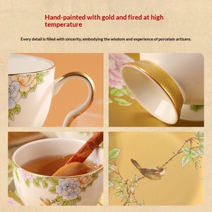 Juego de Tazas de Café de Cerámica Jingdezhen, Estilo Estético Chino, Regalo de Boda, Taza para Té de la Tarde, Taza Personal para Mujer - Product Image 4