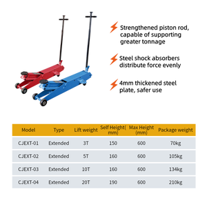 رافعة هيدروليكية فولاذية قوية للخدمة الشاقة 3 طن بمضخة مزدوجة ممتدة، أقصى ارتفاع 460 ملم، ماركة هانغ دينغ HDWD155 لإصلاح السيارات - Product Image 2