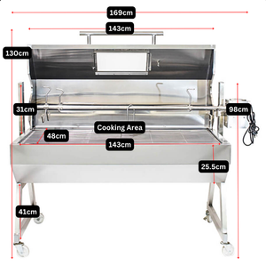 Grillades à <span class=keywords><strong>broche</strong></span> Spartan à capot commercial de 1500 mm, grands grils BBQ avec fenêtre de visualisation - Product Image 4