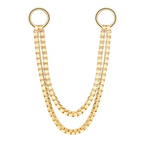Piercing Stories 14K Sólido Doble Caja Cadenas Piercing - Product Image 1