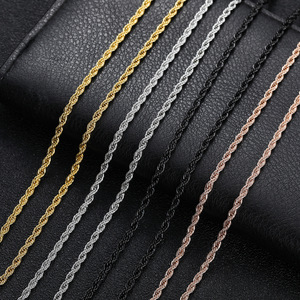 BESP1002 Siyah/Rose Altın Hiphop 3mm <span class=keywords><strong>4mm</strong></span> 316L Paslanmaz Çelik Halat Zincir Kolye Bükümlü Zincir Erkekler İçin Toptan Fiyat - Product Image 5