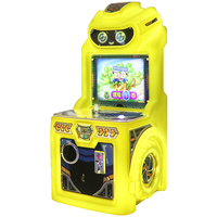 Máquina de Juegos Arcade para Niños, Máquina de Carreras de Motos con Diseño de Robot, Funciona con Monedas, Pantalla LCD Interactiva, Área de Juegos para Niños