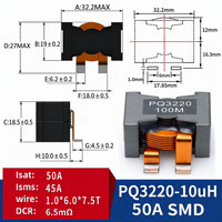 Inducteur de puissance à noyau de ferrite PQ3220, bobine CMS blindée magnétiquement avec fil de cuivre plat, 80A pour serveurs, VRM, pilotes IA et LED