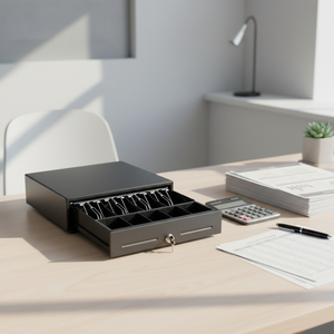 現金ドロワー 4紙幣 5硬貨 金属製レジドロワー 電子式現金収納ボックスドロワー - Product Image 1