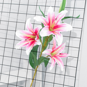 Ramo de Lirios Artificiales de Seda, Alta Simulación, Decoración de Interiores, Arreglo para Jarrones de Boda - Product Image 3