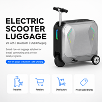 Scooter électrique intelligent avec bagage intégré, grande capacité 40L, valise 20 pouces avec porte-gobelet pour les voyages et les trajets quotidiens