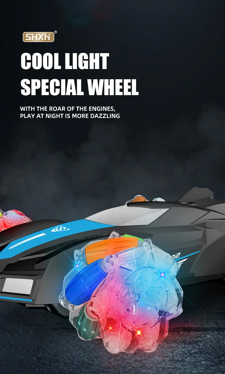 2022 HOSHI 1622 Colorful Wheel Cool Light Water Spray 2.4Ghz 360 Flip RC Vehicle Toys Stunt RC Drift Car 2022 Christmas gifts