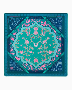 Tapete de Mahjong Americano Plegable de Lujo SUPER GAME |   Tapete de Neopreno Antideslizante con Estampado Floral y a Cuadros Azul Marino de Oh My Mahjong - Product Image 1