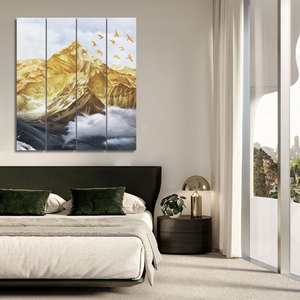 Art Original d'Usine : Tableau sur Toile Paysage Chinois Art <span class=keywords><strong>Déco</strong></span> Personnalisé à 4 Panneaux avec Cadre en Bois pour Fond de Télévision Moderne ou Mur de Salon - Product Image 5