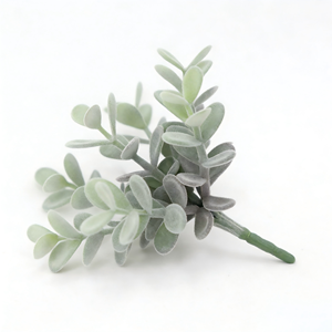Planta Artificial Suculenta de 7 Cabezas, <span class=keywords><strong>Crassula</strong></span> Pick Blanca, Planta Artificial Flocada, Planta Artificial sin Agua, Decoración para el Hogar - Product Image 3