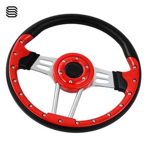 Housse de volant en PU rouge (B) de 14 pouces pour voiturette de golf Club Car EZGO G29 Drive Modified - Product Image 3