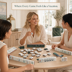 Jeu de tuiles de mahjong Ocean East Coast Sands, 160 pièces, 3 couches, tuiles en acrylique pliables, thème océan, pour cadeau, soirée de jeu de luxe - Product Image 2