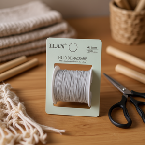 Filo per Macramè Ilan 1mm 20M Grigio, Cordoncino per Artigianato - Product Image 3