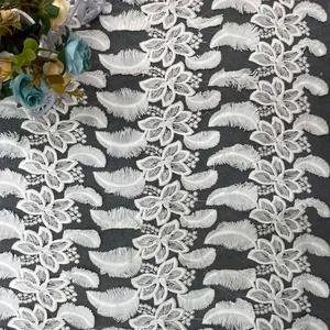 Factory Online High Quality 3D Lace Flowers Luxury Lace Fabric Materials for Special Occasions