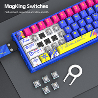 Teclado Mecánico Magnético con Cable T-WOLF T90, Frecuencia de Sondeo de 8000 Hz, Teclado de Aleación de Aluminio, Teclado Mecánico Hueco