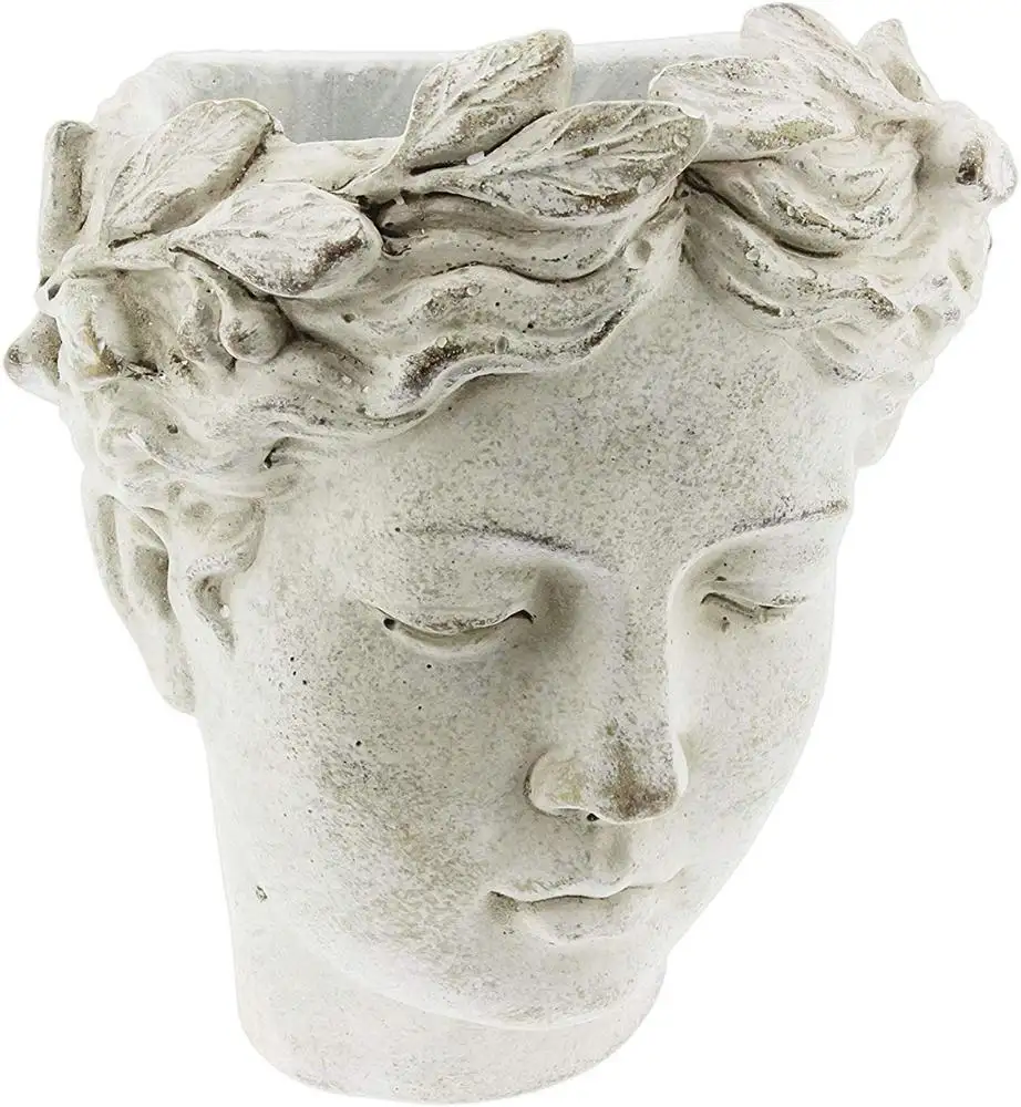 Desain Khas Dinding Gaya Yunani/Roma Patung Wanita Kepala Penanam Resin