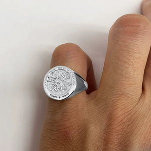 Anillo de moda de lujo ligero para hombre, todo el mundo para diseño Original, sello de tiempo personalizado exclusivo, nicho dominante - Product Image 4