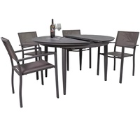 Prix de gros cadre en aluminium de bonne qualité table à rallonge ronde d'extérieur ensemble de meubles de salle à manger d'extérieur moderne pour patio