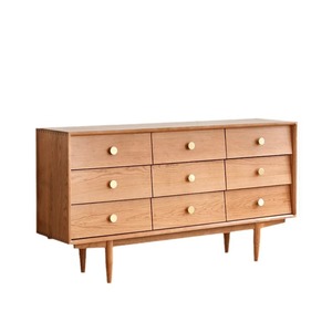 Commode Hillside à neuf tiroirs en bois massif, style Mid-Century Modern, meuble de rangement pour chambre à coucher, 1,6 mètre, en chêne - Product Image 5