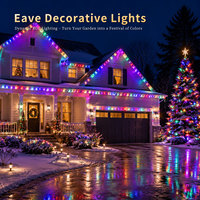 Luces Navideñas Inteligentes RGB, Iluminación para Aleros de Casa, Luces LED Permanentes para Exteriores, Resistentes al Agua, con Control Remoto, IP67