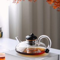 Vente en gros théière et tasse Design personnalisé théière en verre transparent service à thé pour une théière