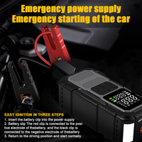 Démarreur de pompe de voiture ABS intelligent sans fil avec gonfleur de pneu 19MM 150psi compresseurs d'air de voiture d'éclairage de secours